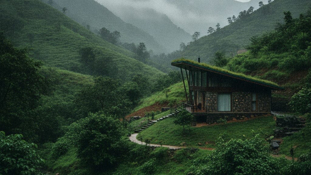 Digital detox resorts near mumbai photorealistic wide
